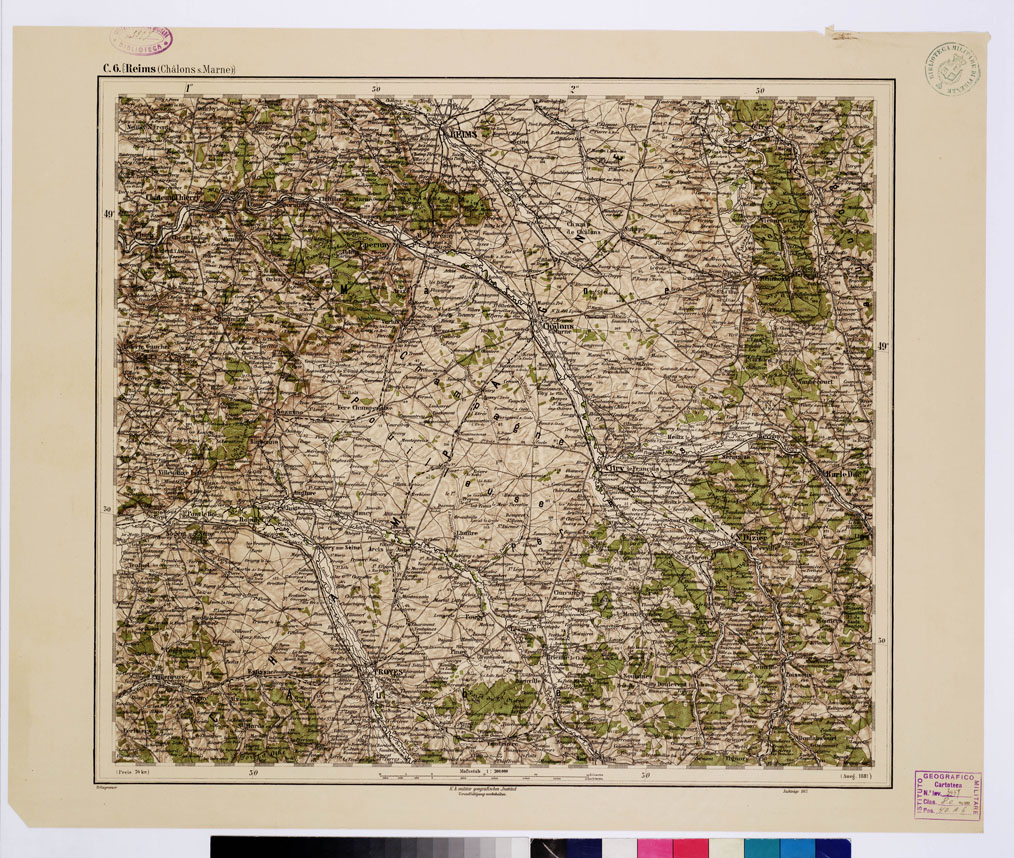 (N:9999) GENERAL KARTE VON CENTRAL EUROPA - C 6 (REIMS) (B0011729) Carte e stampe antiche: riproduzione a colori su carta (formato A1)