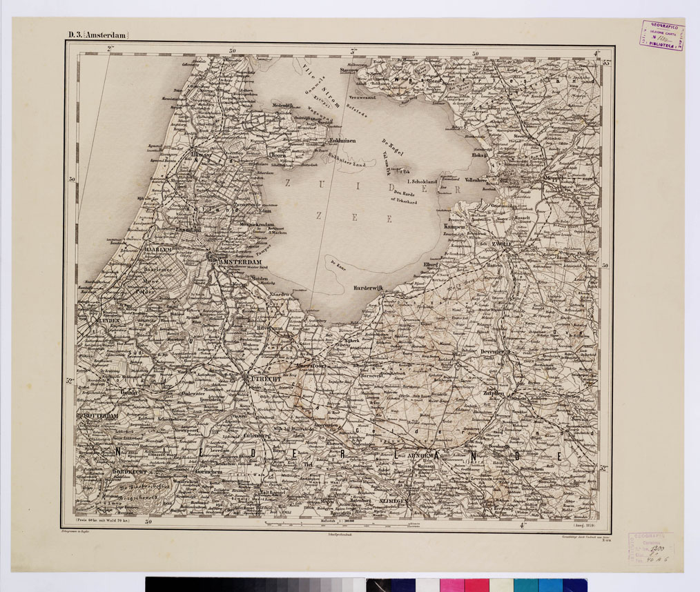 (N:10008) GENERAL KARTE VON CENTRAL EUROPA - D 3 (AMSTERDAM) (B0011738) Carte e stampe antiche: riproduzione a colori su carta (formato A1)