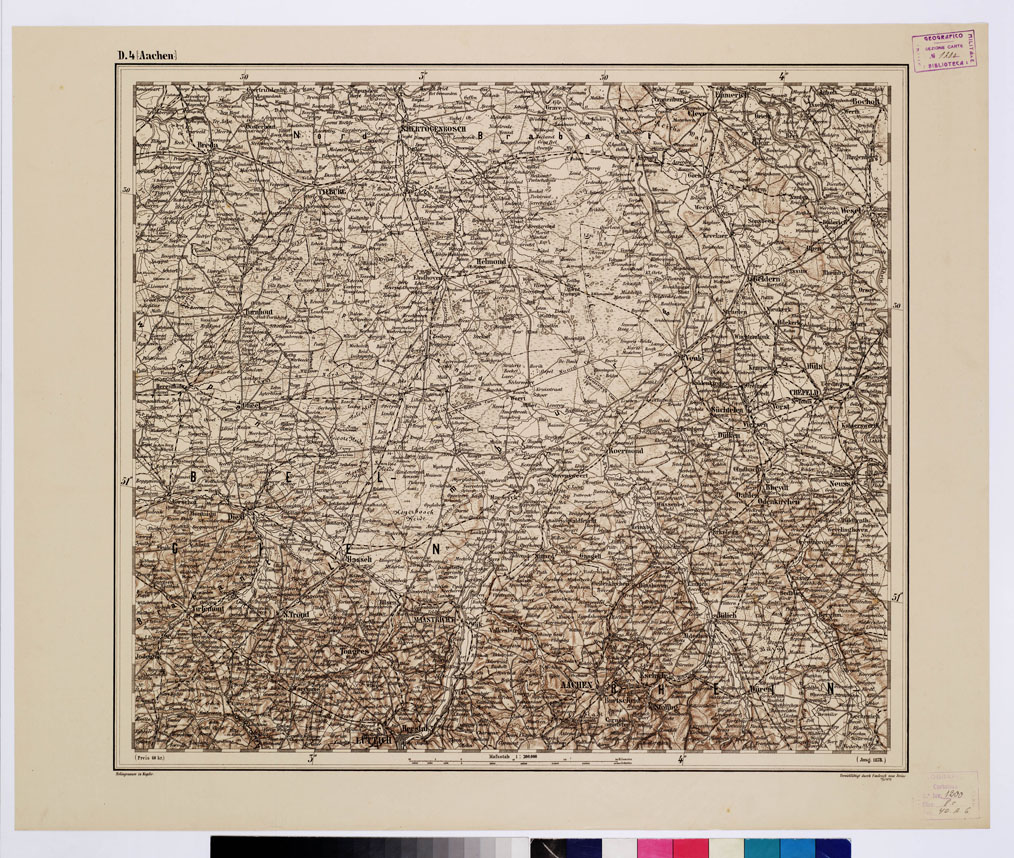 (N:10009) GENERAL KARTE VON CENTRAL EUROPA - D 4 (AACHEN) (B0011739) Carte e stampe antiche: riproduzione a colori su carta (formato A1)
