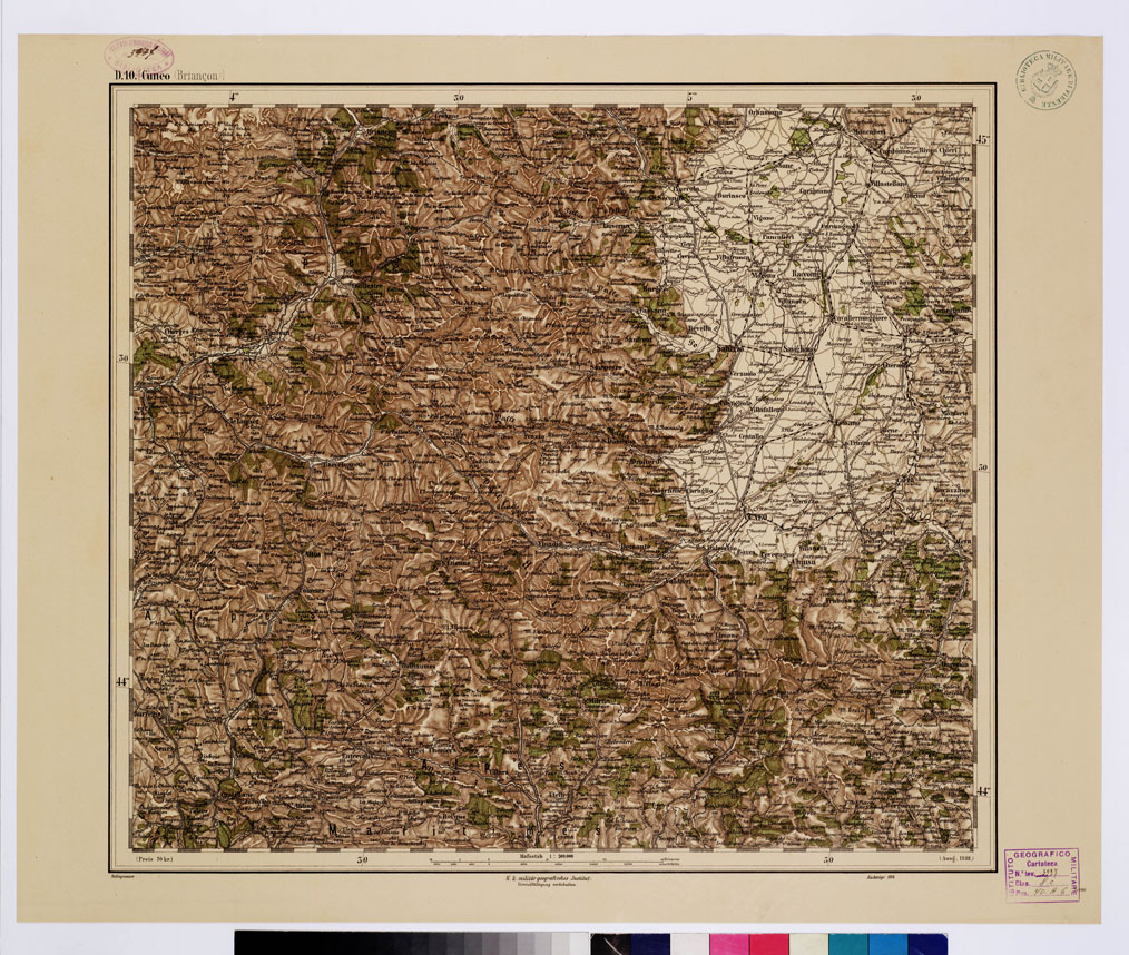 (N:10004) GENERAL KARTE VON CENTRAL EUROPA - D 10 (CUNEO) (B0011745) Carte e stampe antiche: riproduzione a colori su carta (formato A1)