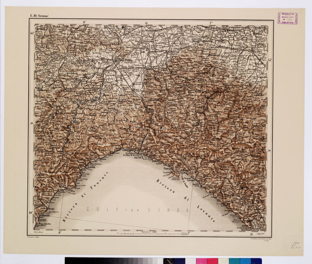 (N:10016) GENERAL KARTE VON CENTRAL EUROPA - E 10 (GENUA) (B0011757) Carte e stampe antiche: riproduzione a colori su carta (formato A1)