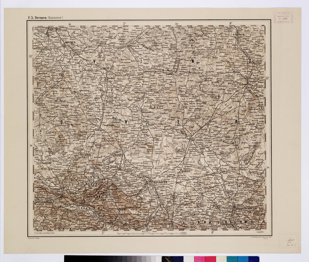 (N:10032) GENERAL KARTE VON CENTRAL EUROPA - F 3 (BREMEN) (B0011762) Carte e stampe antiche: riproduzione a colori su carta (formato A1)