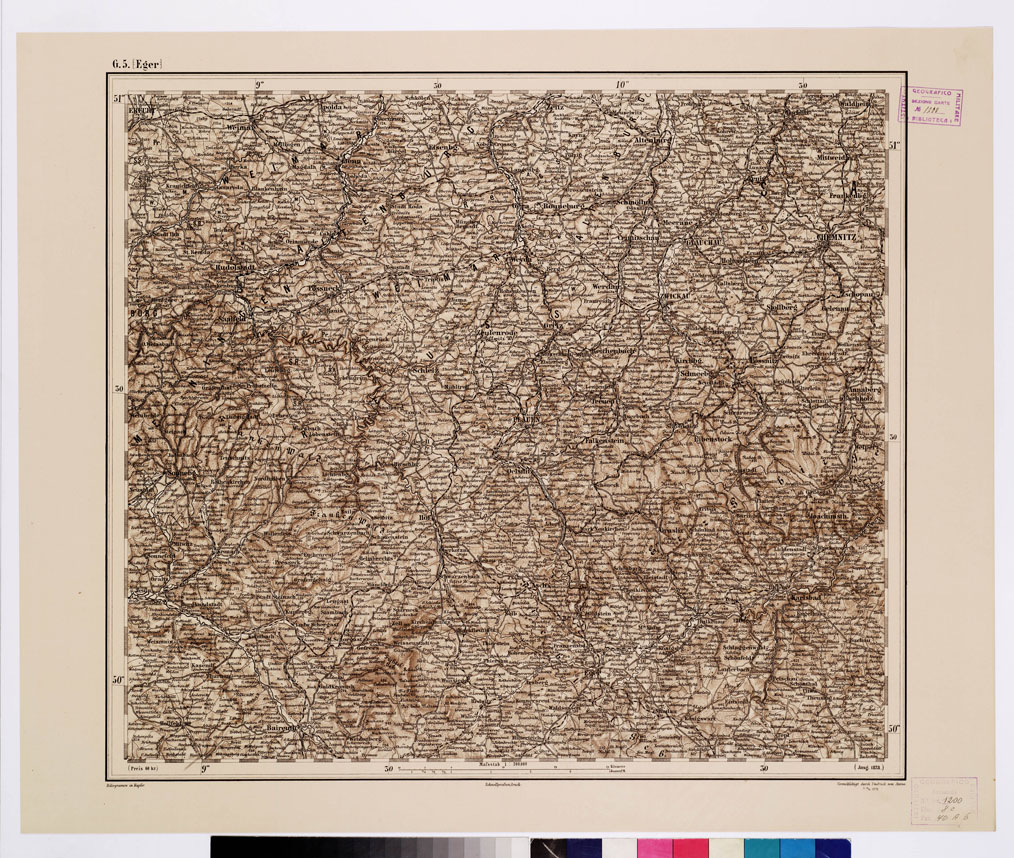 (N:10046) GENERAL KARTE VON CENTRAL EUROPA - G 5 (EGER) (B0011776) Carte e stampe antiche: riproduzione a colori su carta (formato A1)