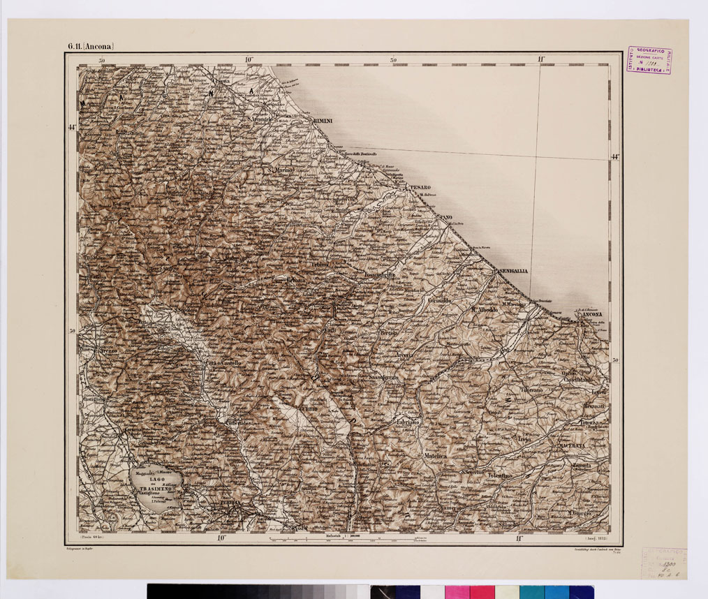 (N:10041) GENERAL KARTE VON CENTRAL EUROPA - G 11 (ANCONA) (B0011782) Carte e stampe antiche: riproduzione a colori su carta (formato A1)