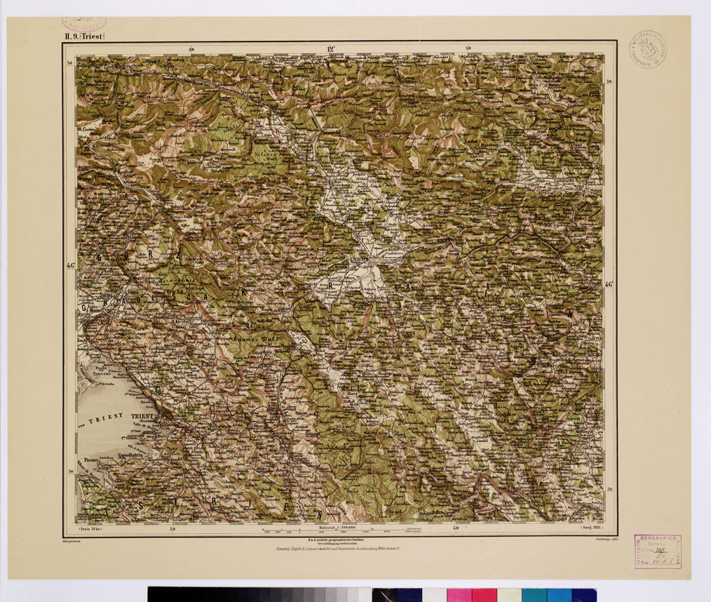 (N:10062) GENERAL KARTE VON CENTRAL EUROPA - H 9 (TRIEST) (B0011792) Carte e stampe antiche: riproduzione a colori su carta (formato A1)