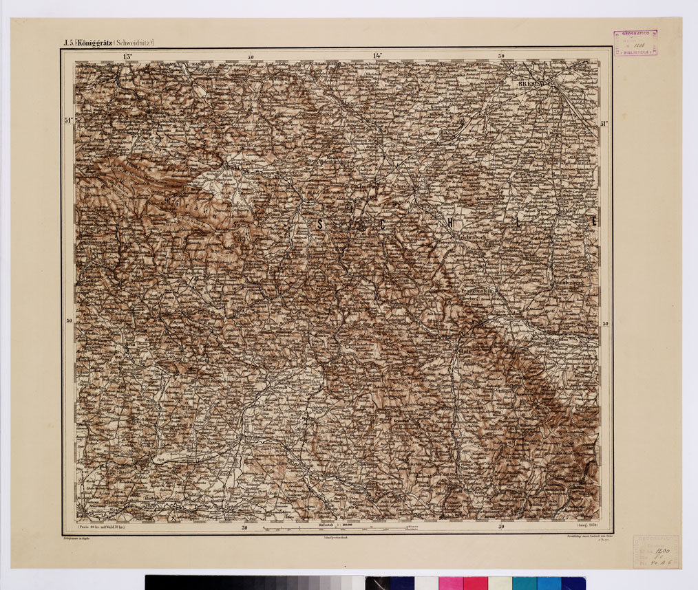 (N:10070) GENERAL KARTE VON CENTRAL EUROPA - J 5 (KONIGGRATZ) (B0011800) Carte e stampe antiche: riproduzione a colori su carta (formato A1)