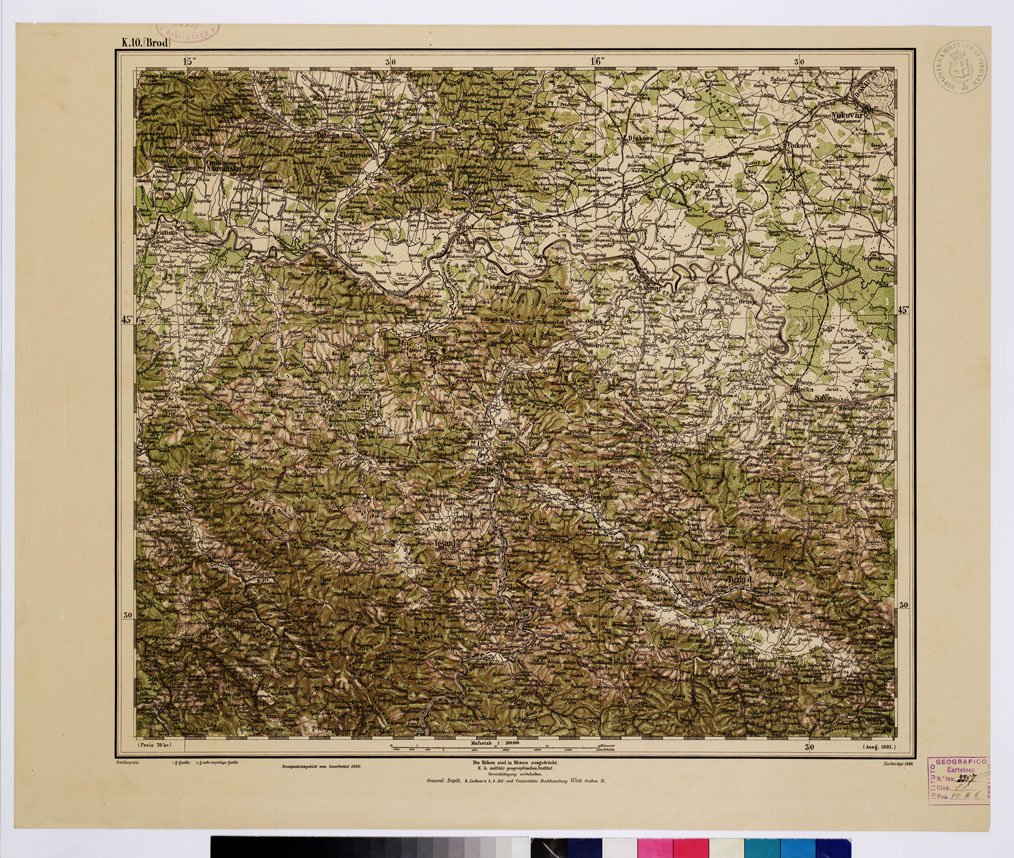 (N:10076) GENERAL KARTE VON CENTRAL EUROPA - K 10 (BROD) (B0011817) Carte e stampe antiche: riproduzione a colori su carta (formato A1)