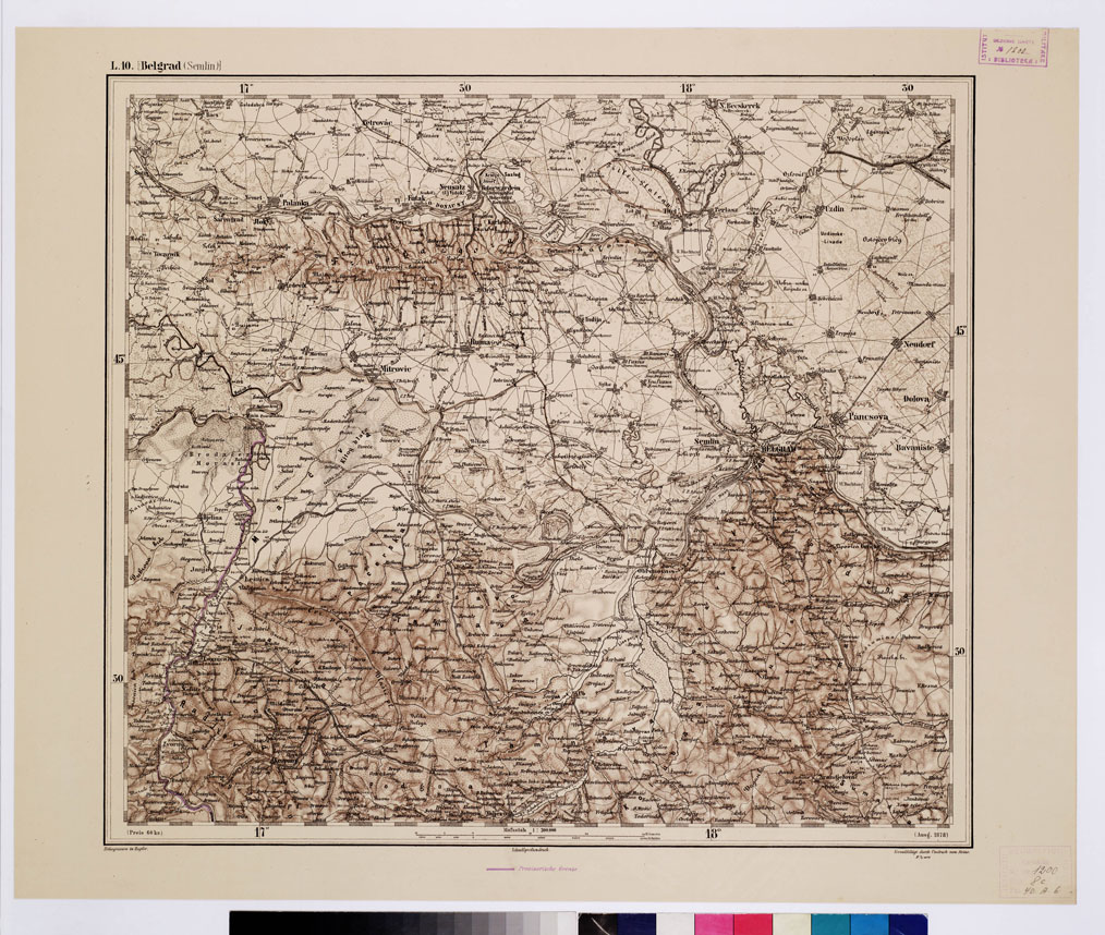 (N:10088) GENERAL KARTE VON CENTRAL EUROPA - L 10 (BELGRAD) (B0011829) Carte e stampe antiche: riproduzione a colori su carta (formato A1)