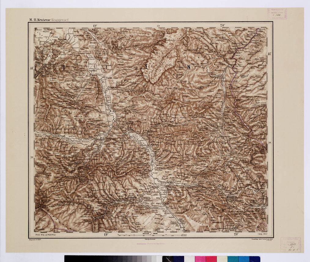 (N:10101) GENERAL KARTE VON CENTRAL EUROPA - M 11 (KRUSEVAC) (B0011842) Carte e stampe antiche: riproduzione a colori su carta (formato A1)