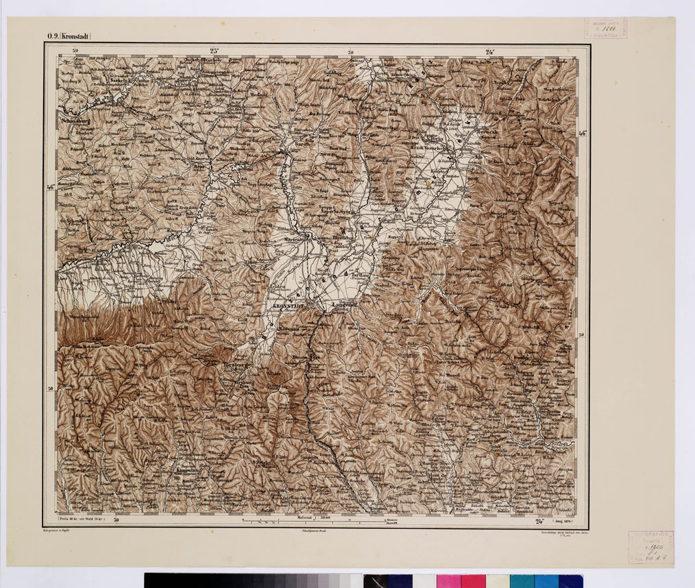 (N:10134) GENERAL KARTE VON CENTRAL EUROPA - O 9 (KRONSTADT) (B0011864) Carte e stampe antiche: riproduzione a colori su carta (formato A1)