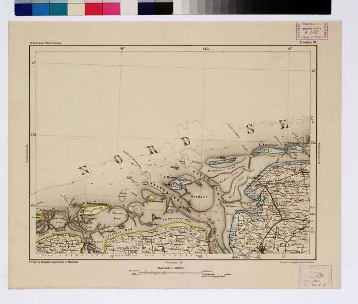 (N:16009) SPECIAL KARTE VON MITTEL EUROPA - EMDEM F 31 (B0011931) Carte e stampe antiche: riproduzione a colori su carta (formato A1)