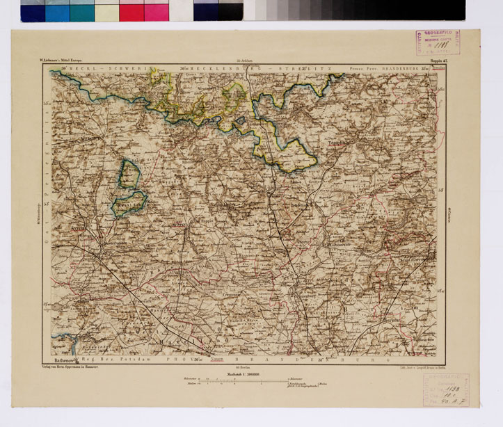 (N:16070) SPECIAL KARTE VON MITTEL EUROPA - RUPPIN F 47 (B0011947) Carte e stampe antiche: riproduzione a colori su carta (formato A1)