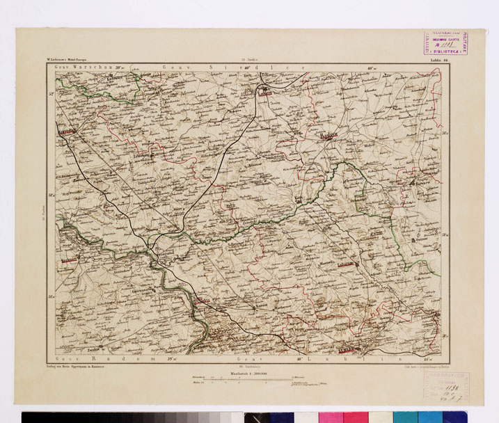 (N:16043) SPECIAL KARTE VON MITTEL EUROPA - LUBLIN F 66 (B0011966) Carte e stampe antiche: riproduzione a colori su carta (formato A1)