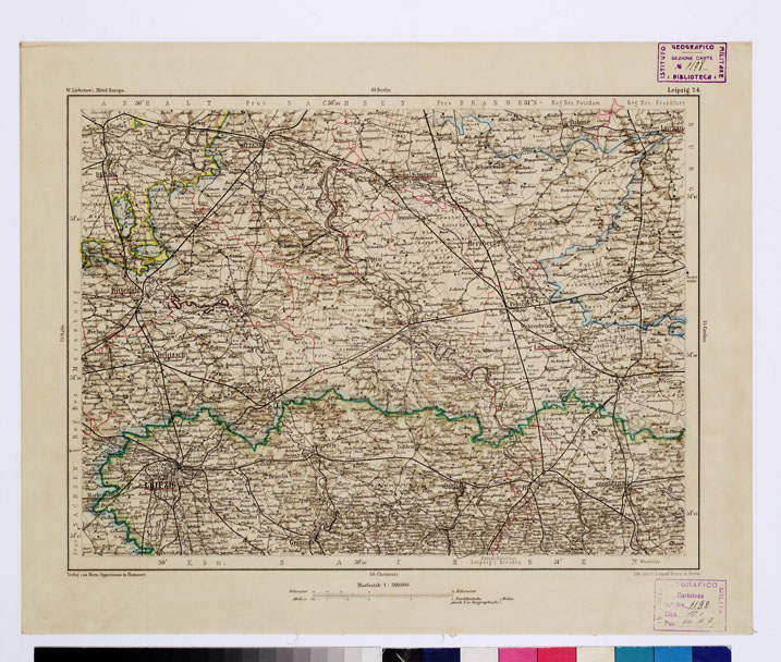(N:16038) SPECIAL KARTE VON MITTEL EUROPA - LEIPZIG F 74 (B0011974) Carte e stampe antiche: riproduzione a colori su carta (formato A1)