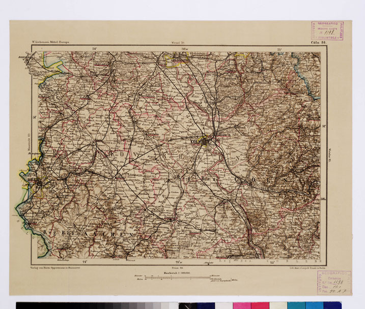 (N:15998) SPECIAL KARTE VON MITTEL EUROPA - COLN F 84 (B0011984) Carte e stampe antiche: riproduzione a colori su carta (formato A1)