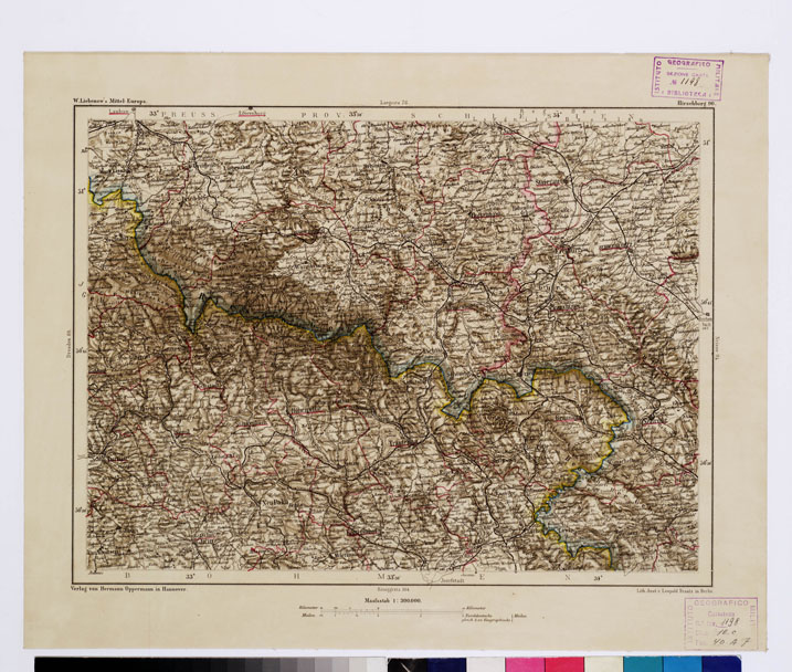 (N:16024) SPECIAL KARTE VON MITTEL EUROPA - HIRSCHBERG F 90 (B0011990) Carte e stampe antiche: riproduzione a colori su carta (formato A1)