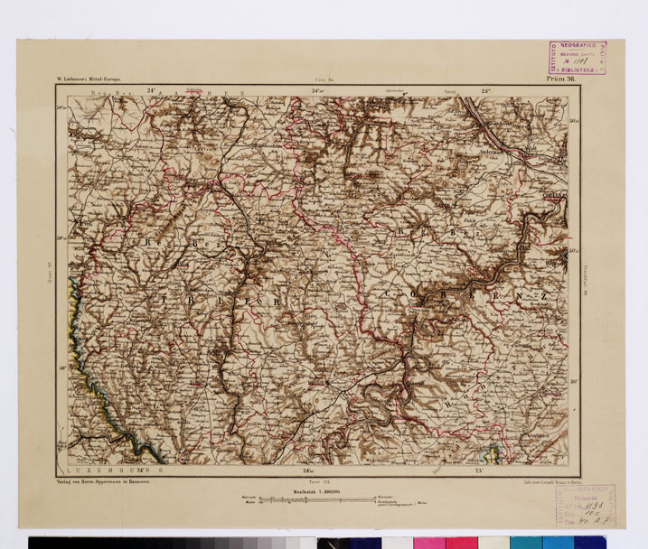 (N:16064) SPECIAL KARTE VON MITTEL EUROPA - PRUM F 98 (B0011998) Carte e stampe antiche: riproduzione a colori su carta (formato A1)