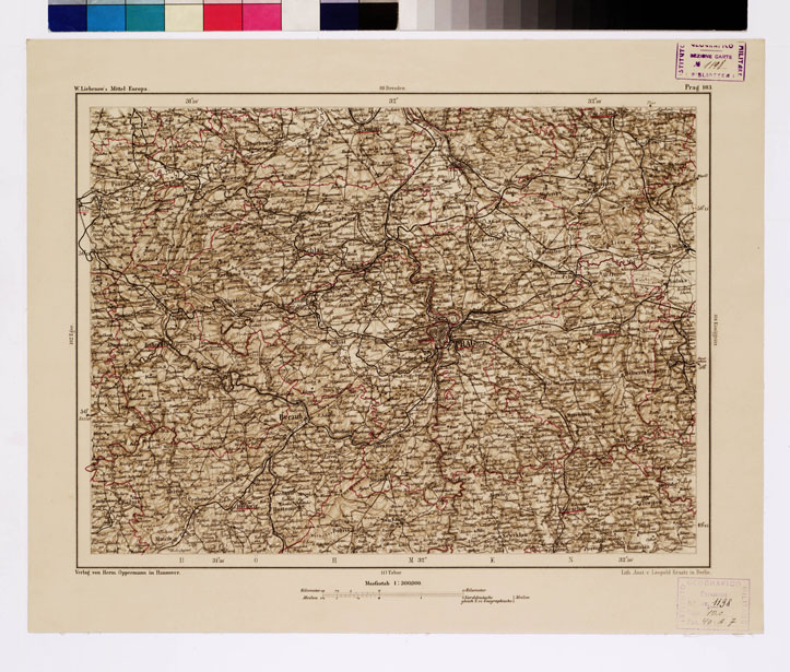 (N:16063) SPECIAL KARTE VON MITTEL EUROPA - PRAG F 103 (B0012003) Carte e stampe antiche: riproduzione a colori su carta (formato A1)