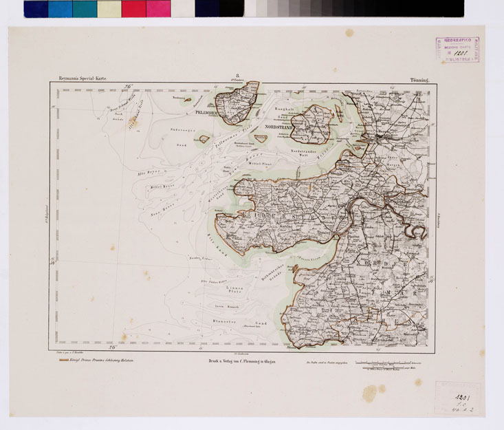 (N:15170) REYMANN'S TOPOGRAPHISCHER SPECIAL KARTE VON MITTEL EUROPA - TONNING F 8 (B0012057) Carte e stampe antiche: riproduzione a colori su carta (formato A1)