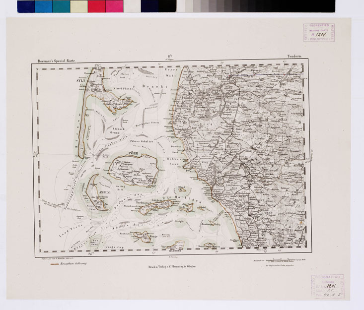 (N:15169) REYMANN'S TOPOGRAPHISCHER SPECIAL KARTE VON MITTEL EUROPA - TONDERN F 8 B (B0012059) Carte e stampe antiche: riproduzione a colori su carta (formato A1)