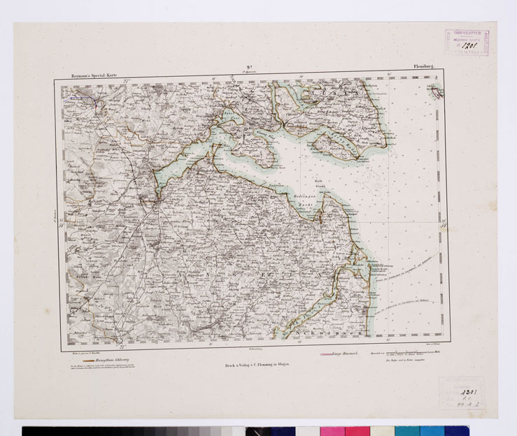 (N:14948) REYMANN'S TOPOGRAPHISCHER SPECIAL KARTE VON MITTEL EUROPA - FLENSBURG F 9 A (B0012062) Carte e stampe antiche: riproduzione a colori su carta (formato A1)