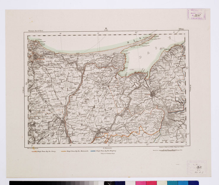 (N:14942) REYMANN'S TOPOGRAPHISCHER SPECIAL KARTE VON MITTEL EUROPA - ELBING F 18 (B0012072) Carte e stampe antiche: riproduzione a colori su carta (formato A1)
