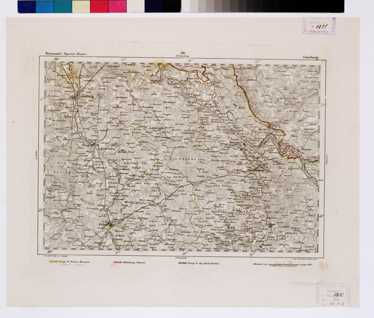 (N:15038) REYMANN'S TOPOGRAPHISCHER SPECIAL KARTE VON MITTEL EUROPA - LUNEBURG F 56 (B0012109) Carte e stampe antiche: riproduzione a colori su carta (formato A1)