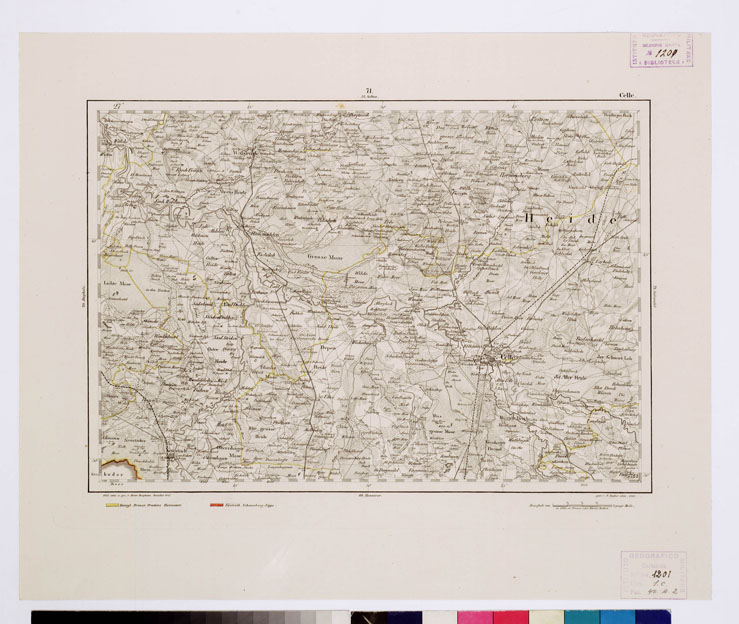 (N:14913) REYMANN'S TOPOGRAPHISCHER SPECIAL KARTE VON MITTEL EUROPA - CELLE F 71 (B0012128) Carte e stampe antiche: riproduzione a colori su carta (formato A1)