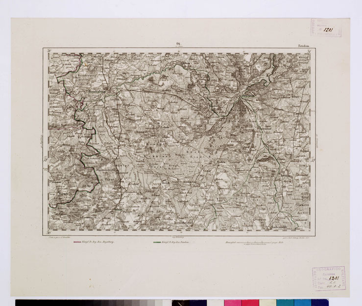 (N:15095) REYMANN'S TOPOGRAPHISCHER SPECIAL KARTE VON MITTEL EUROPA - POTSDAM F 91 (B0012152) Carte e stampe antiche: riproduzione a colori su carta (formato A1)