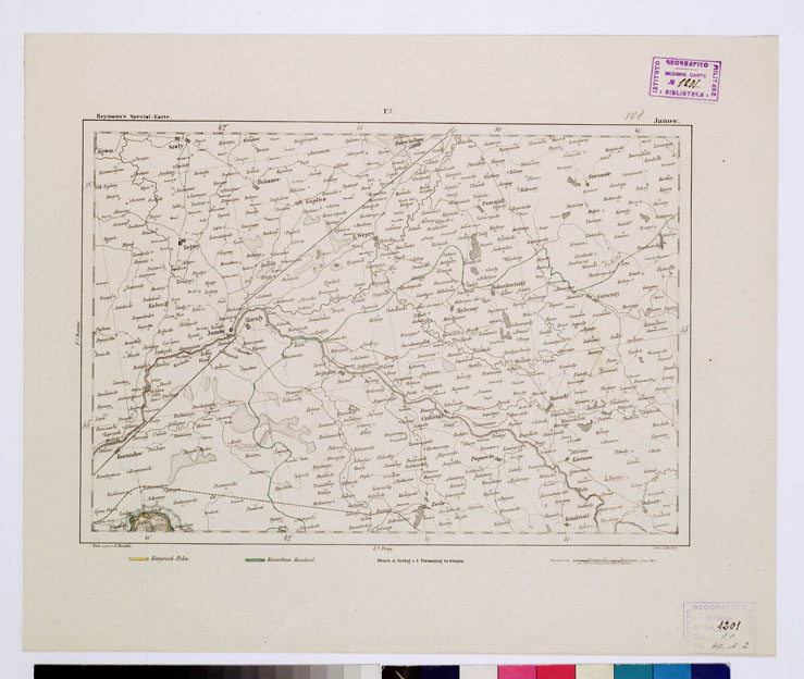 (N:14987) REYMANN'S TOPOGRAPHISCHER SPECIAL KARTE VON MITTEL EUROPA - JANOW F 108 F2 (B0012176) Carte e stampe antiche: riproduzione a colori su carta (formato A1)