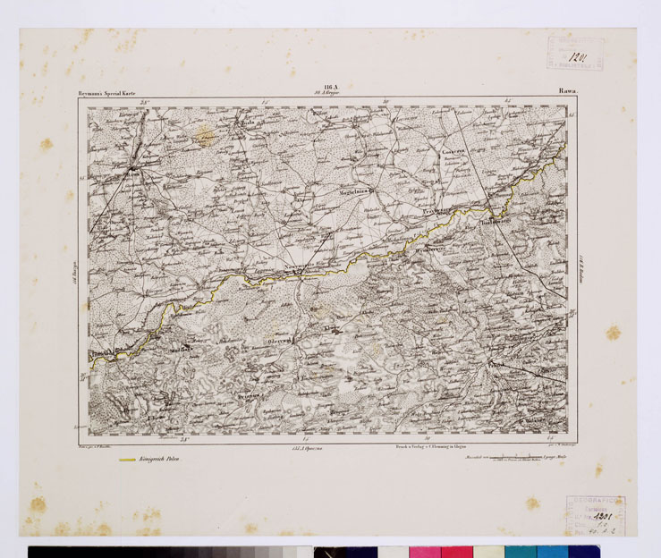 (N:15108) REYMANN'S TOPOGRAPHISCHER SPECIAL KARTE VON MITTEL EUROPA - RAWA F 116 A (B0012186) Carte e stampe antiche: riproduzione a colori su carta (formato A1)