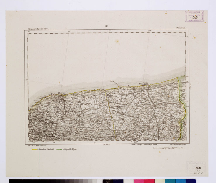 (N:14936) REYMANN'S TOPOGRAPHISCHER SPECIAL KARTE VON MITTEL EUROPA - DUNKIRCHEN F 117 (B0012190) Carte e stampe antiche: riproduzione a colori su carta (formato A1)