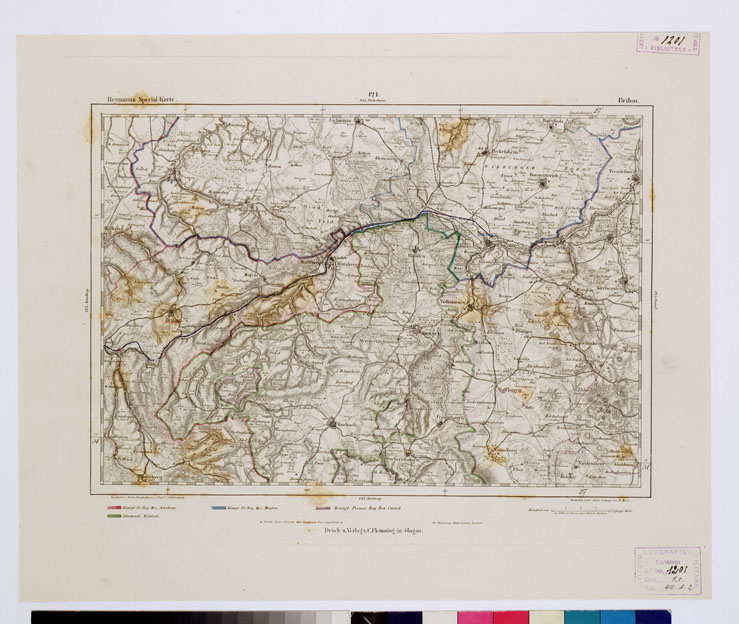 (N:14900) REYMANN'S TOPOGRAPHISCHER SPECIAL KARTE VON MITTEL EUROPA - BRILON F 124 (B0012202) Carte e stampe antiche: riproduzione a colori su carta (formato A1)