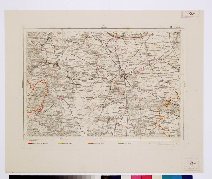 (N:15053) REYMANN'S TOPOGRAPHISCHER SPECIAL KARTE VON MITTEL EUROPA - MERSEBURG F 127 (B0012205) Carte e stampe antiche: riproduzione a colori su carta (formato A1)