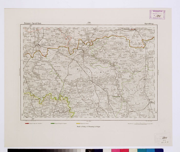 (N:15148) REYMANN'S TOPOGRAPHISCHER SPECIAL KARTE VON MITTEL EUROPA - SPREMBERG F 130 (B0012208) Carte e stampe antiche: riproduzione a colori su carta (formato A1)