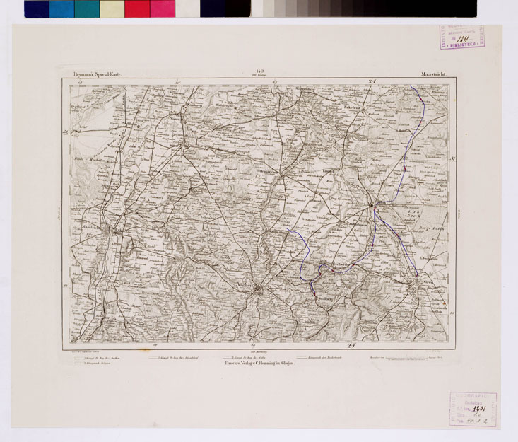 (N:15043) REYMANN'S TOPOGRAPHISCHER SPECIAL KARTE VON MITTEL EUROPA - MAASTRICHT F 140 (B0012225) Carte e stampe antiche: riproduzione a colori su carta (formato A1)