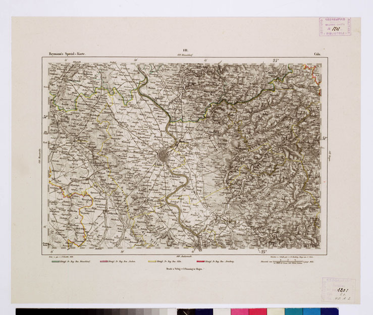 (N:14925) REYMANN'S TOPOGRAPHISCHER SPECIAL KARTE VON MITTEL EUROPA - COLN F 141 (B0012228) Carte e stampe antiche: riproduzione a colori su carta (formato A1)