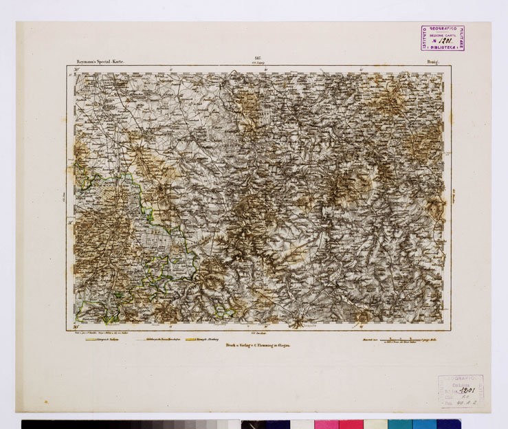 (N:15086) REYMANN'S TOPOGRAPHISCHER SPECIAL KARTE VON MITTEL EUROPA - PENIG F 147 (B0012234) Carte e stampe antiche: riproduzione a colori su carta (formato A1)