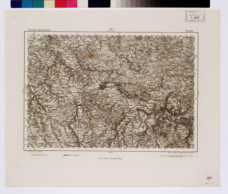 (N:14935) REYMANN'S TOPOGRAPHISCHER SPECIAL KARTE VON MITTEL EUROPA - DRESDEN F 148 (B0012235) Carte e stampe antiche: riproduzione a colori su carta (formato A1)