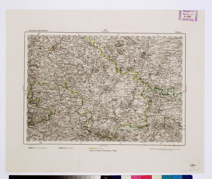 (N:15201) REYMANN'S TOPOGRAPHISCHER SPECIAL KARTE VON MITTEL EUROPA - ZITTAU F 149 (B0012236) Carte e stampe antiche: riproduzione a colori su carta (formato A1)