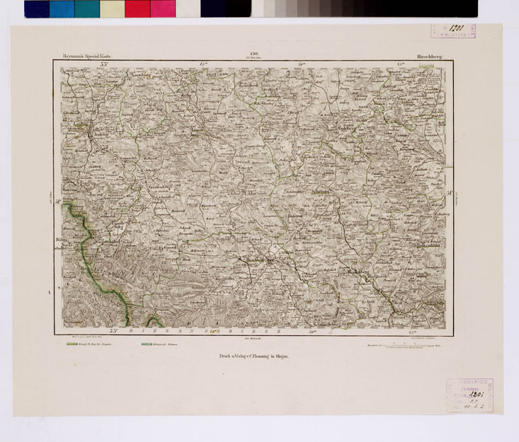 (N:14982) REYMANN'S TOPOGRAPHISCHER SPECIAL KARTE VON MITTEL EUROPA - HIRSCHBERG F 150 (B0012237) Carte e stampe antiche: riproduzione a colori su carta (formato A1)