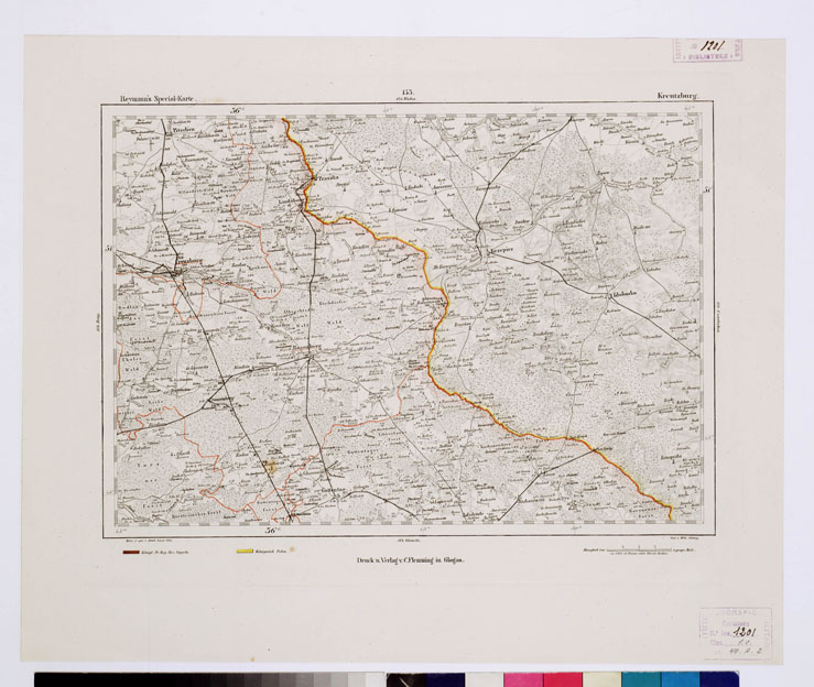 (N:15010) REYMANN'S TOPOGRAPHISCHER SPECIAL KARTE VON MITTEL EUROPA - KREUTZBURG F 153 (B0012240) Carte e stampe antiche: riproduzione a colori su carta (formato A1)