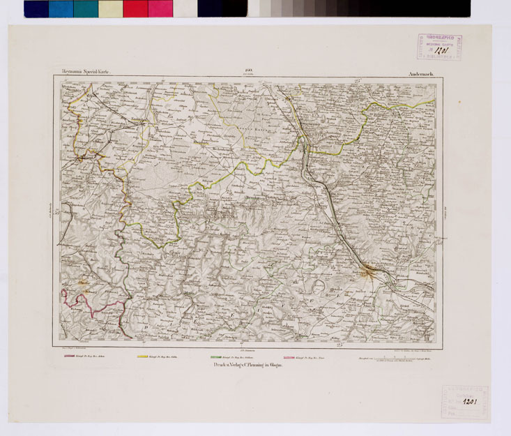 (N:14871) REYMANN'S TOPOGRAPHISCHER SPECIAL KARTE VON MITTEL EUROPA - ANDERNACH F 160 (B0012255) Carte e stampe antiche: riproduzione a colori su carta (formato A1)