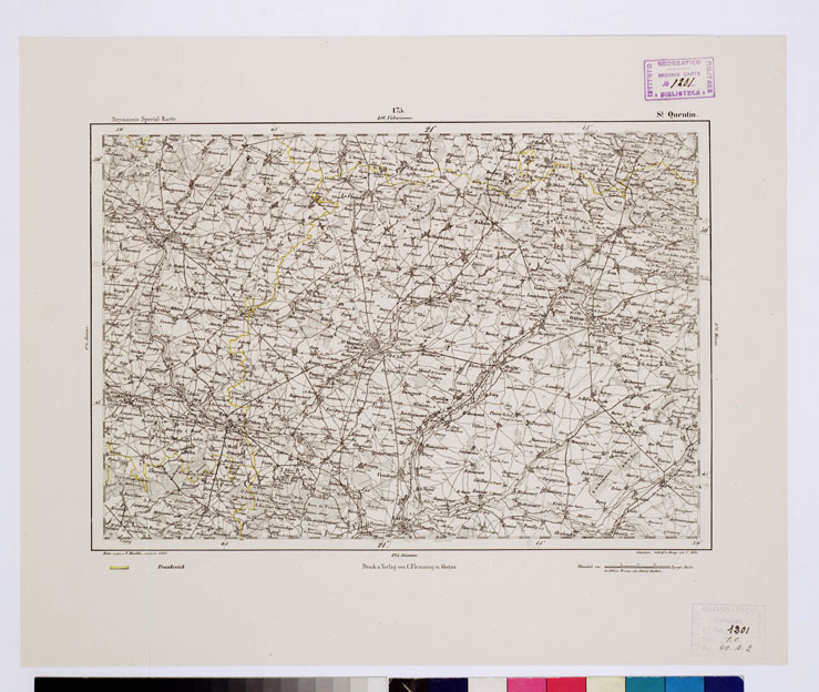 (N:15151) REYMANN'S TOPOGRAPHISCHER SPECIAL KARTE VON MITTEL EUROPA - ST. QUENTIN F 175 (B0012276) Carte e stampe antiche: riproduzione a colori su carta (formato A1)