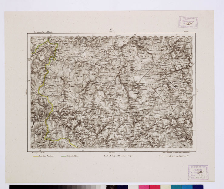 (N:14959) REYMANN'S TOPOGRAPHISCHER SPECIAL KARTE VON MITTEL EUROPA - GIVET F 177 (B0012278) Carte e stampe antiche: riproduzione a colori su carta (formato A1)