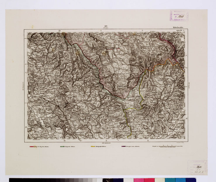 (N:15058) REYMANN'S TOPOGRAPHISCHER SPECIAL KARTE VON MITTEL EUROPA - MITTELWALDE F 189 (B0012294) Carte e stampe antiche: riproduzione a colori su carta (formato A1)