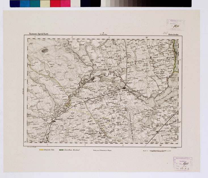 (N:15081) REYMANN'S TOPOGRAPHISCHER SPECIAL KARTE VON MITTEL EUROPA - OSTROLENKA F 203 R (B0012313) Carte e stampe antiche: riproduzione a colori su carta (formato A1)