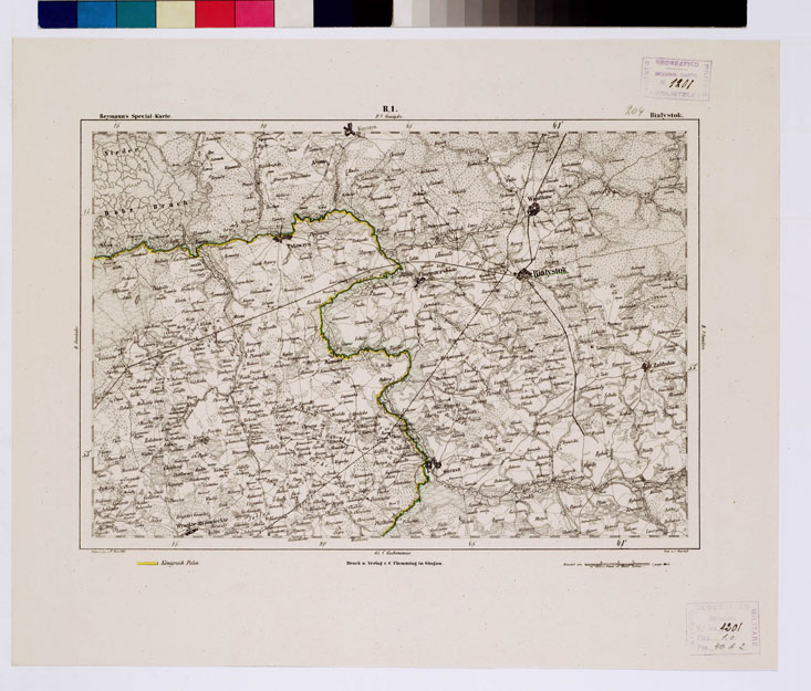 (N:14890) REYMANN'S TOPOGRAPHISCHER SPECIAL KARTE VON MITTEL EUROPA - BIALYSTOK F 204 R1 (B0012315) Carte e stampe antiche: riproduzione a colori su carta (formato A1)