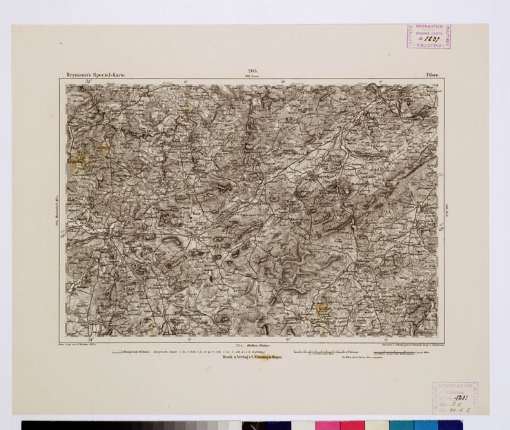 (N:15090) REYMANN'S TOPOGRAPHISCHER SPECIAL KARTE VON MITTEL EUROPA - PILSEN F 205 (B0012318) Carte e stampe antiche: riproduzione a colori su carta (formato A1)