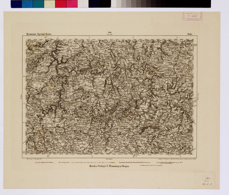 (N:14947) REYMANN'S TOPOGRAPHISCHER SPECIAL KARTE VON MITTEL EUROPA - EULE F 206 (B0012319) Carte e stampe antiche: riproduzione a colori su carta (formato A1)